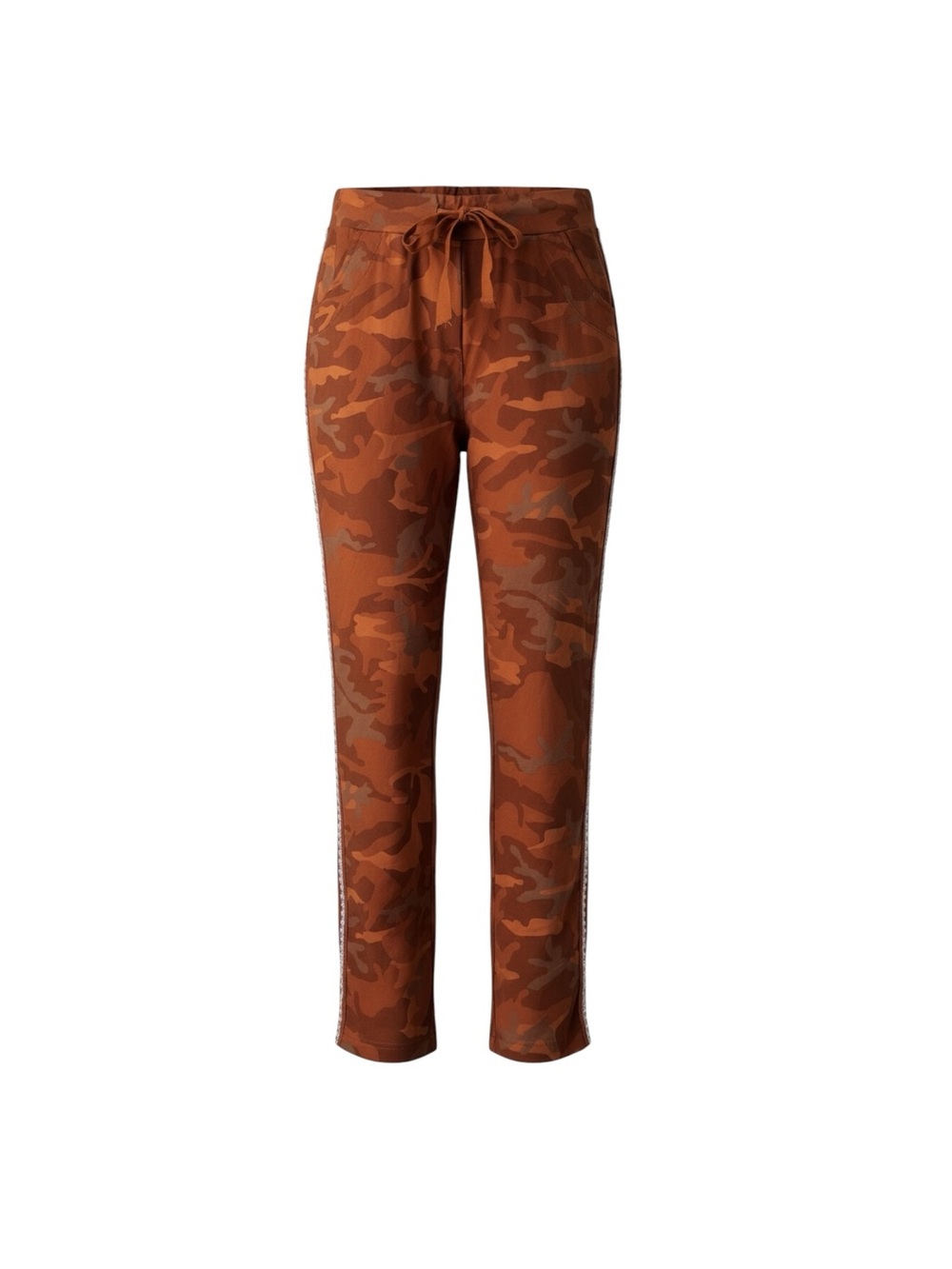 Gigi Moda Camo Jogger Pants Rust Orange Brown Camouflage Italy One Size *READ*